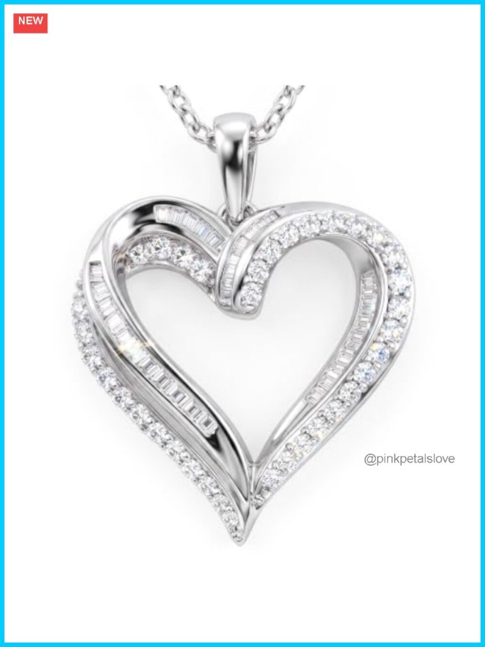 1.6CT Moissanite Double Heart Pendant Necklace S925 Sterling Silver